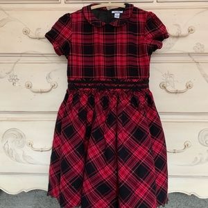 Hartstrings Girls Red and Black Plaid Dress